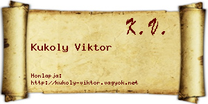 Kukoly Viktor névjegykártya